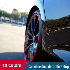 8M Car Bumper Decorative Strip Red Wheel Hub Ring Moulding Trim Edge Protective