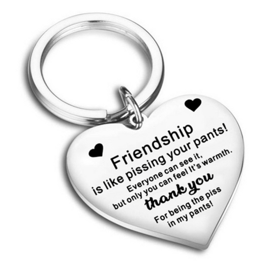Heart Key Chain Friendship Engraved Car Love Pendant Friendship Key Ring