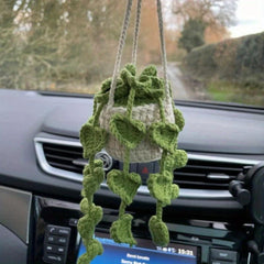 Crochet Orchid Pendant for Car Decor