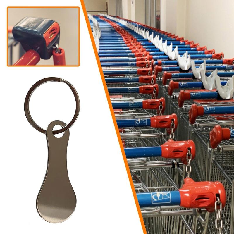 Stainless Steel Shopping Cart Token Key Ring