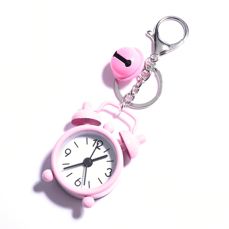 Mini Alarm Clock Car Keychain Creative Car Ornament Bag Pendant