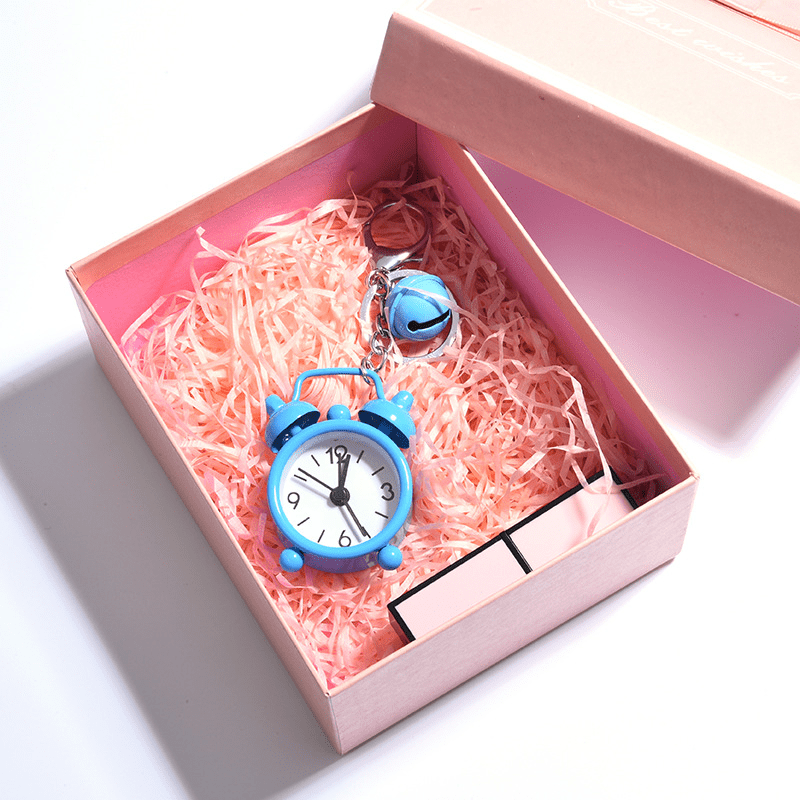 Mini Alarm Clock Car Keychain Creative Car Ornament Bag Pendant