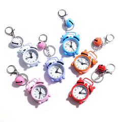 Mini Alarm Clock Car Keychain Creative Car Ornament Bag Pendant