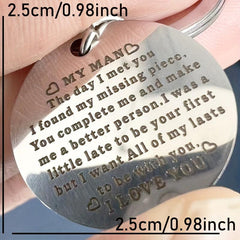 I Love You Key Chain For Husband - Birthday Present For Him