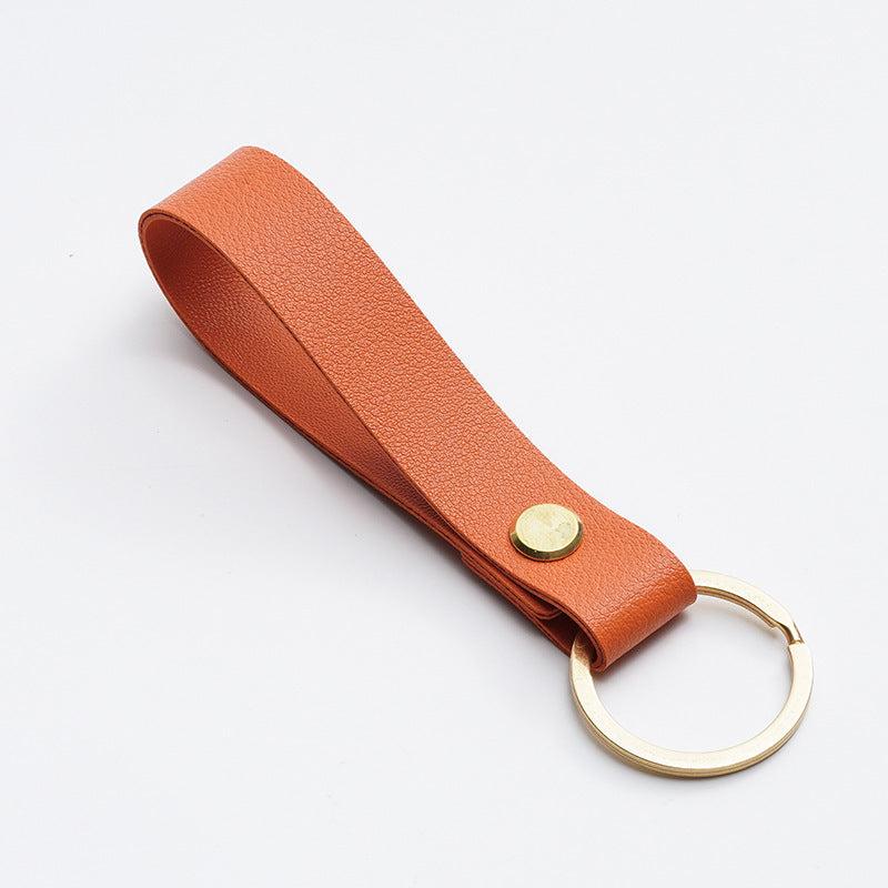 Elegant PU Leather Keychain - Business Gift for Men & Women