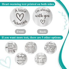 Pocket Hug Token Keychain Long Distance Stainless Steel Double Sided