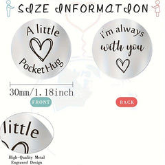 Pocket Hug Token Keychain Long Distance Stainless Steel Double Sided