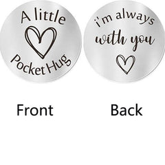 Pocket Hug Token Keychain Long Distance Stainless Steel Double Sided