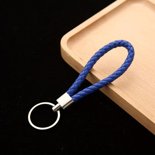8pcs Woven Leather Rope Key Chain Car Pendant PU Key Rope Gift