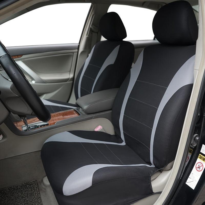 Polyester Car Seat Covers Front Pairs Gray Tan Red Universal Protector