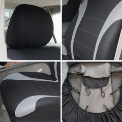 Polyester Car Seat Covers Front Pairs Gray Tan Red Universal Protector