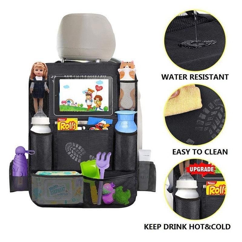 Car Seat Organizer Oxford Fabric Back Pocket Storage Bag Tablet Holder for Kids