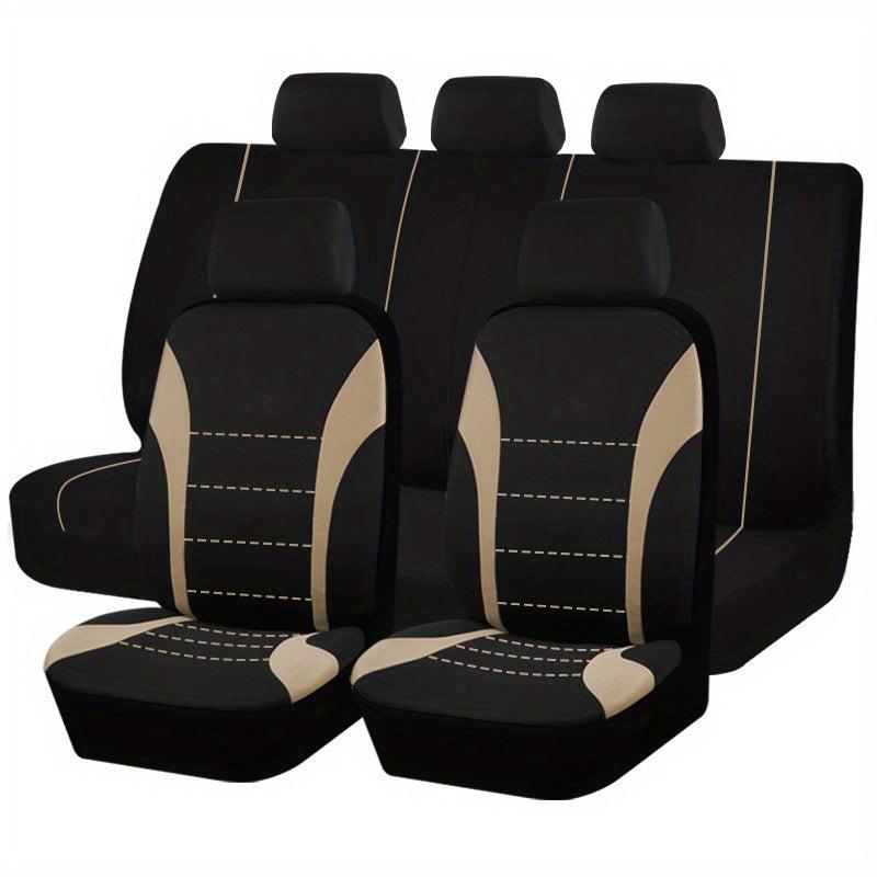 Universal Seat Covers 9pcs Set Airbag Safe Gray Pink Red