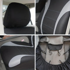 Universal Seat Covers 9pcs Set Airbag Safe Gray Pink Red