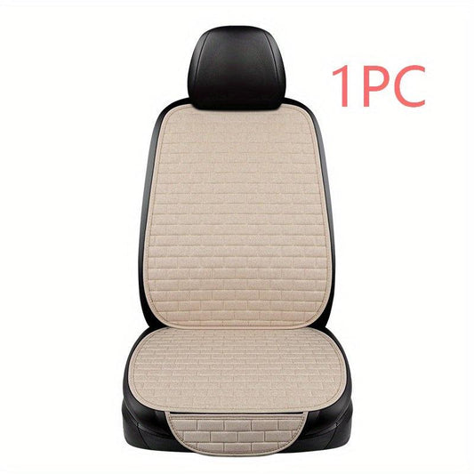 Flax Car Seat Cover Set Linen Fabric Car Seat Protector Universal Size