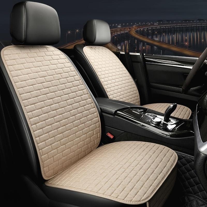 Flax Car Seat Cover Set Linen Fabric Car Seat Protector Universal Size
