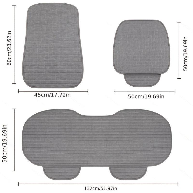 Flax Car Seat Cover Set Linen Fabric Car Seat Protector Universal Size