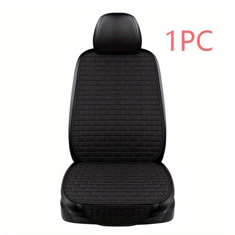 Flax Car Seat Cover Set Linen Fabric Car Seat Protector Universal Size