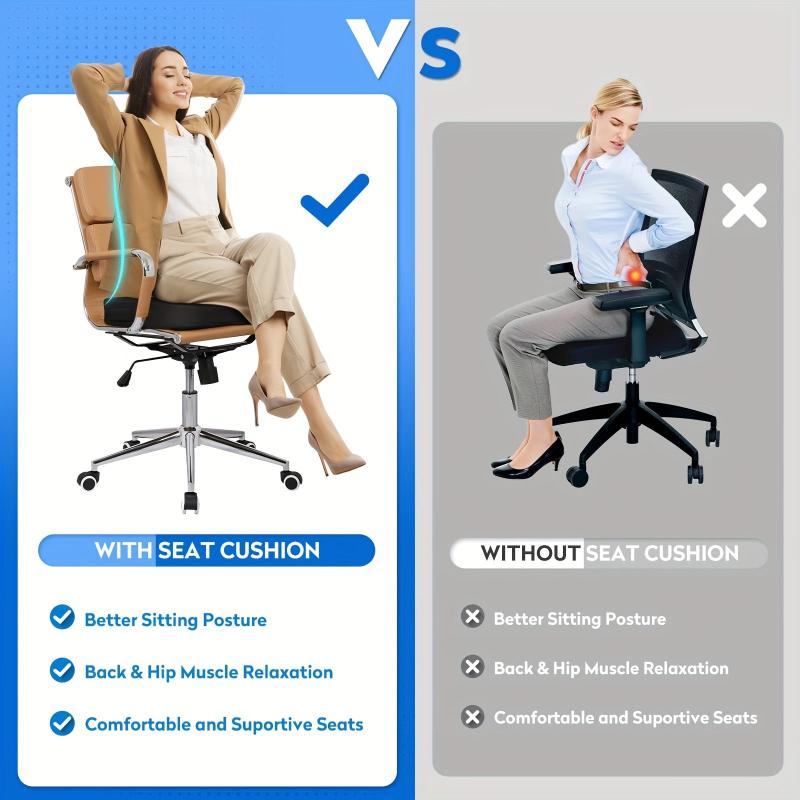Memory Foam Office Chair & Car Seat Cushions Set