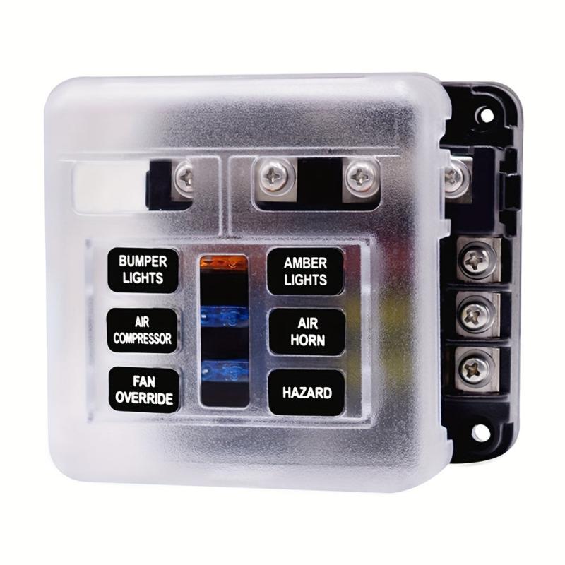 12V 32V 6/12 Way Blade Fuse Box Holder LED Indicator for Car Boat