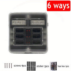 12V 32V 6/12 Way Blade Fuse Box Holder LED Indicator for Car Boat