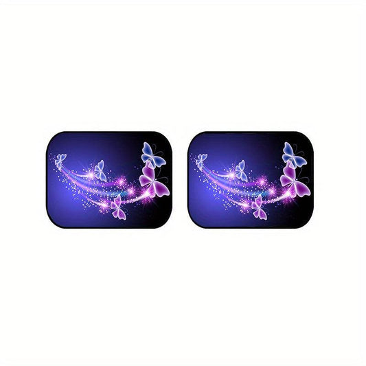 Butterfly Flower Car Floor Mats Set for Women Girly