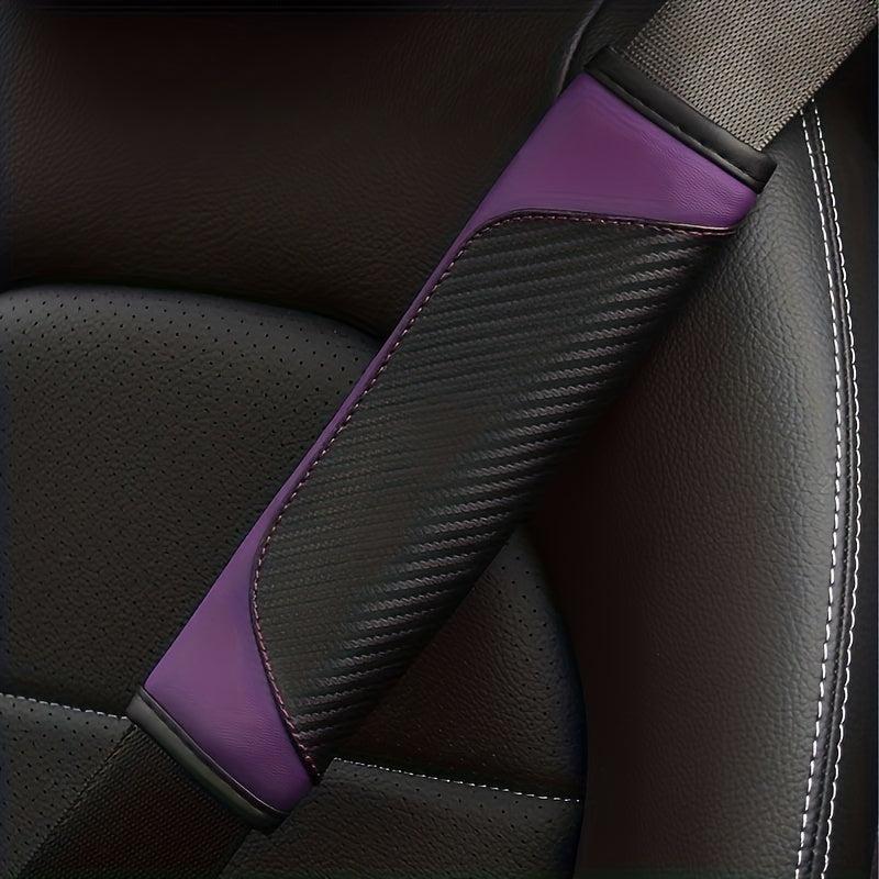 Carbon Fiber Leather Seat Belt Shoulder Cover Protector