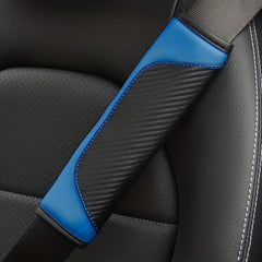 Carbon Fiber Leather Seat Belt Shoulder Cover Protector