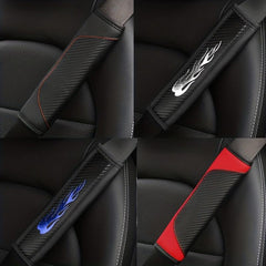 Carbon Fiber Leather Seat Belt Shoulder Cover Protector