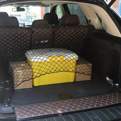 Flexible Car Trunk Storage Mesh Bag with Hooks, Luggage Cargo Pocket