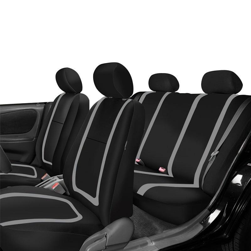 Polyester Car Seat Covers Full Set Gray Purple Red Universal Protector