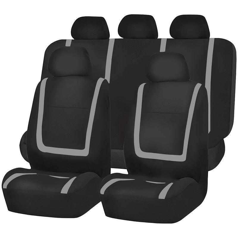Polyester Car Seat Covers Full Set Gray Purple Red Universal Protector
