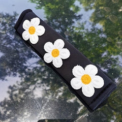 2pcs Ice Silk Flower Shoulder Pad Car Safety Belt Pad - Car Interior Accessories