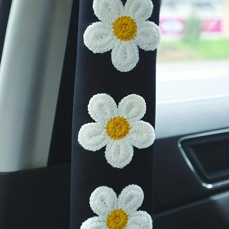 2pcs Ice Silk Flower Shoulder Pad Car Safety Belt Pad - Car Interior Accessories