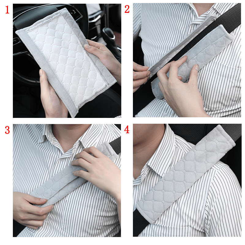Plush Car Seat Belt Cover Adjustable Shoulder Pad for Kids Adults