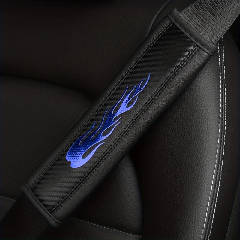 Carbon Fiber Leather Flame Car Seat Belt Shoulder Protector Cover
