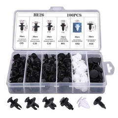 100pcs Auto Fastener Clip Set Mixed Car Body Push Retainer Pin Rivet