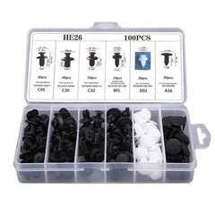 100pcs Auto Fastener Clip Set Mixed Car Body Push Retainer Pin Rivet