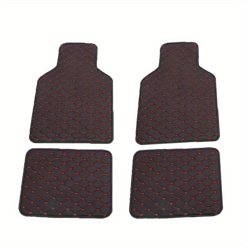 2pcs Car Floor Mats Universal Waterproof Full Set Auto Rugs Leather Interior