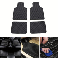 2pcs Car Floor Mats Universal Waterproof Full Set Auto Rugs Leather Interior
