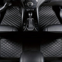 2pcs Car Floor Mats Universal Waterproof Full Set Auto Rugs Leather Interior