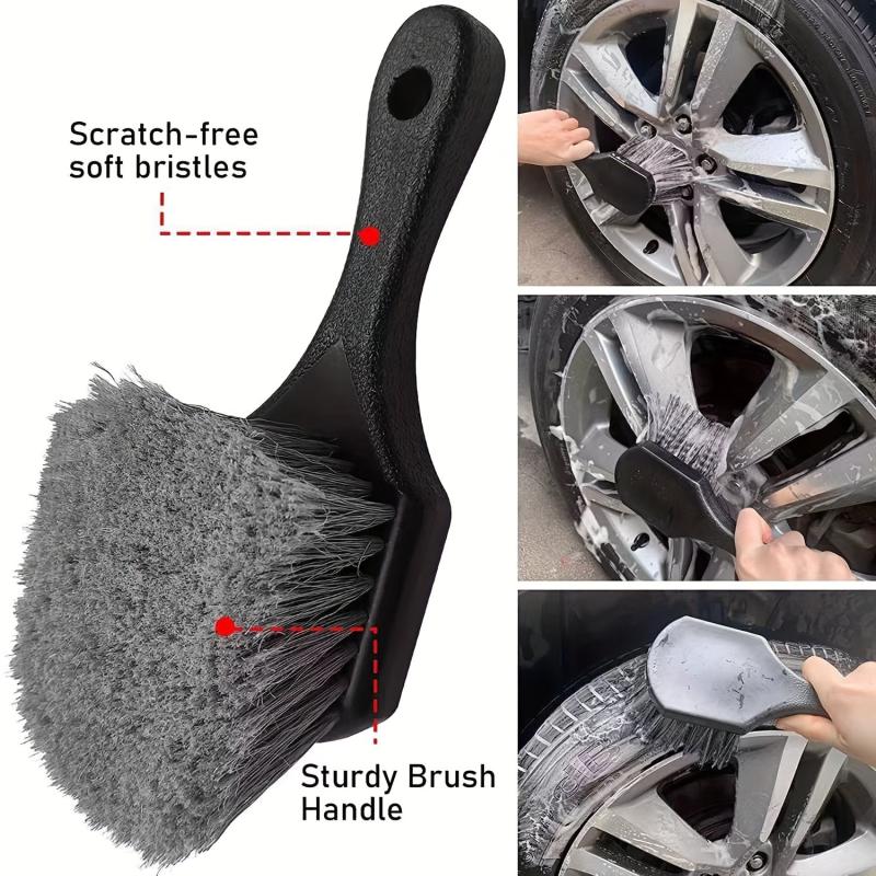 Car Wash Brush for Wheels & Tires - Soft Bristle
