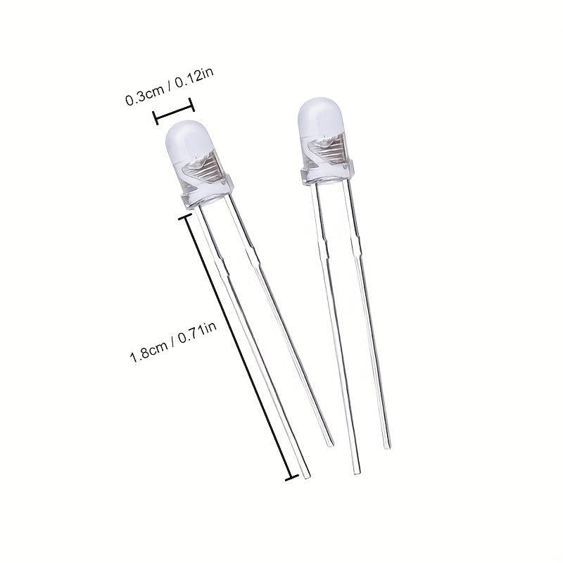 100pcs LED Diode F3 Bright 3MM Red Yellow Green LEDs Kit
