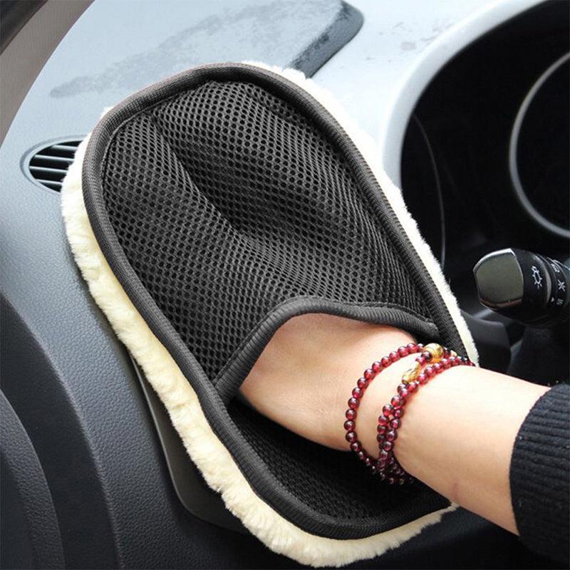 2pcs Car Brush Cleaner Wool Soft Gloves Car Cleaning