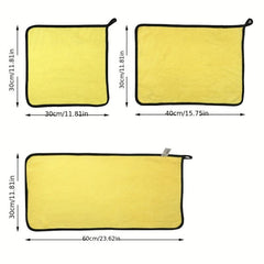 3pcs Car Washing Microfiber Towel Detailing Cleaning Cloth