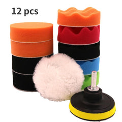 Car Beauty Waxing Polishing Pad Set 12pcs