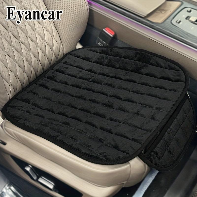 Plush Car Seat Cushion with Non Slip Bottom & Storage Pouch