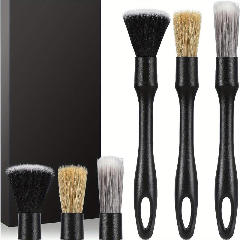 6pc Car Detail Brush Set Wheel Hub Soft Bristle Gap Interior Cleaning