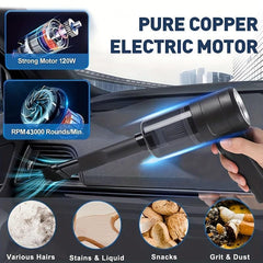 Cordless Car Vacuum 12000Pa Handheld Auto Cleaner