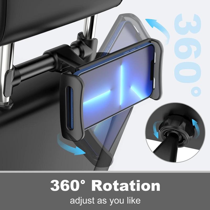 Car Headrest Backseat Mount Phone Tablet Holder for 10-16-27-94cm Devices